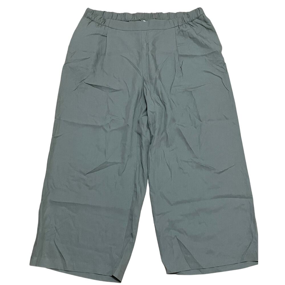 J. JIll Women's XL Tall Green Pull On Elastic Waist‎ Wide Leg Lightweight Pants
